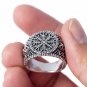 925 Sterling Silver Helm of Awe Norse Aegishjalmur Viking Jewelry Oxidized Ring