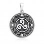 925 Sterling Silver Celtic Triskele Triskelion Viking Pagan Amulet Pendant