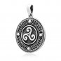 925 Sterling Silver Celtic Triskele Triskelion Viking Pagan Amulet Pendant