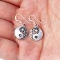 925 Sterling Silver Yin Yang Flower of Life Sacred Geometry Spiritual Earrings