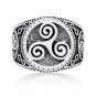 925 Sterling Silver Viking Triskelion Celtic Pagan Handcrafted Ring