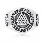 925 Sterling Silver Valknut Icelandic Scandinavian Odin Viking Norse Runes Runic Ring