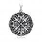 925 Sterling Silver Viking Vegvisir Compass Celtic Knotwork Legendary Pendant