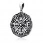 925 Sterling Silver Viking Vegvisir Compass Celtic Knotwork Legendary Pendant