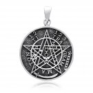 925 Sterling Silver Tetragrammaton Ceremonial Magic Seal of Solomon Pendant