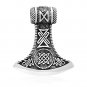 925 Sterling Silver Viking Knotwork Axe Double Sided Amulet Pendant