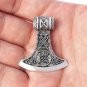 925 Sterling Silver Viking Knotwork Axe Double Sided Amulet Pendant