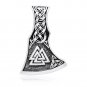 925 Sterling Silver Viking Valknut Triquetra Knotwork Perun Axe Double Sided Pendant