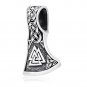 925 Sterling Silver Viking Valknut Triquetra Knotwork Perun Axe Double Sided Pendant