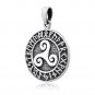 925 Sterling Silver Celtic Triskele Triskelion Viking Norse Runes Futhark Pendant