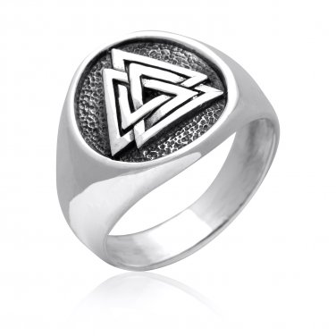 925 Sterling Silver Valknut Icelandic Scandinavian Odin Viking Norse Ring