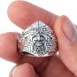 925 Sterling Silver Green Man Forest Greenman Celtic Motif Pagan Wicca Jewelry Ring