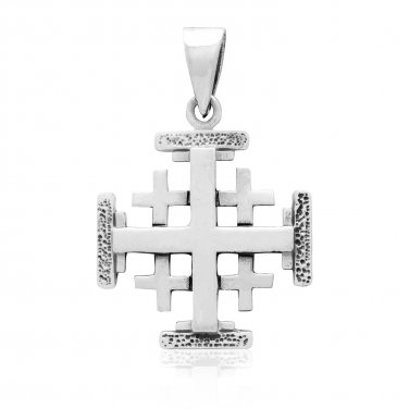 925 Sterling Silver Handcrafted Jerusalem Crusaders Cross Antique Charm Pendant