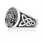 925 Sterling Silver Viking Tree of Life Yggdrasil Celtic Knotwork Pagan Jewelry Ring