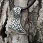 925 Sterling Silver Viking Slavic Knotwork Perun Axe Double Sided Amulet Pendant