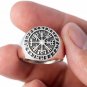 925 Sterling Silver Vegvisir Icelandic Viking Asatru Compass Norse Runes Ring