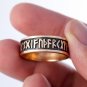 Handcrafted Bronze Viking Runes Old Norse Futhark Oxidized Unisex Band Ring