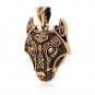 Handcrafted Bronze Viking Wolf Fenrir Head Norse Knotwork Amulet Pendant