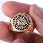 Bronze Valknut Icelandic Scandinavian Odin Viking Norse Runes Runic Ring