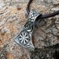 925 Sterling Silver Viking Helm of Awe Aegishjalmur Knotwork Perun Axe Double Sided Amulet Pendant