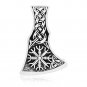 925 Sterling Silver Viking Helm of Awe Aegishjalmur Knotwork Perun Axe Double Sided Amulet Pendant