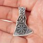 925 Sterling Silver Viking Helm of Awe Aegishjalmur Knotwork Perun Axe Double Sided Amulet Pendant