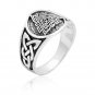 925 Sterling Silver Viking Knotwork Valknut Solid Band Ring