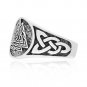 925 Sterling Silver Viking Knotwork Valknut Solid Band Ring