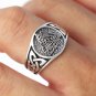 925 Sterling Silver Viking Knotwork Valknut Solid Band Ring