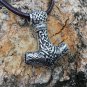 925 Sterling Silver Viking Knotwork Mjolnir Legendary Amulet with Jormungand Motif