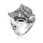 925 Sterling Silver Viking Wolf Fenrir Head Norse Celtic Triquetra Ring