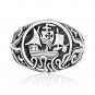 925 Sterling Silver Viking Drakkar Ship Norse Monster Octopus Signet Ring