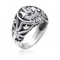 925 Sterling Silver Viking Drakkar Ship Norse Monster Octopus Signet Ring