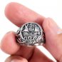 925 Sterling Silver Viking Drakkar Ship Norse Monster Octopus Signet Ring