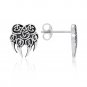 925 Sterling Silver Viking Print Bear Paw Claw Warding Veles Stud Earrings Set
