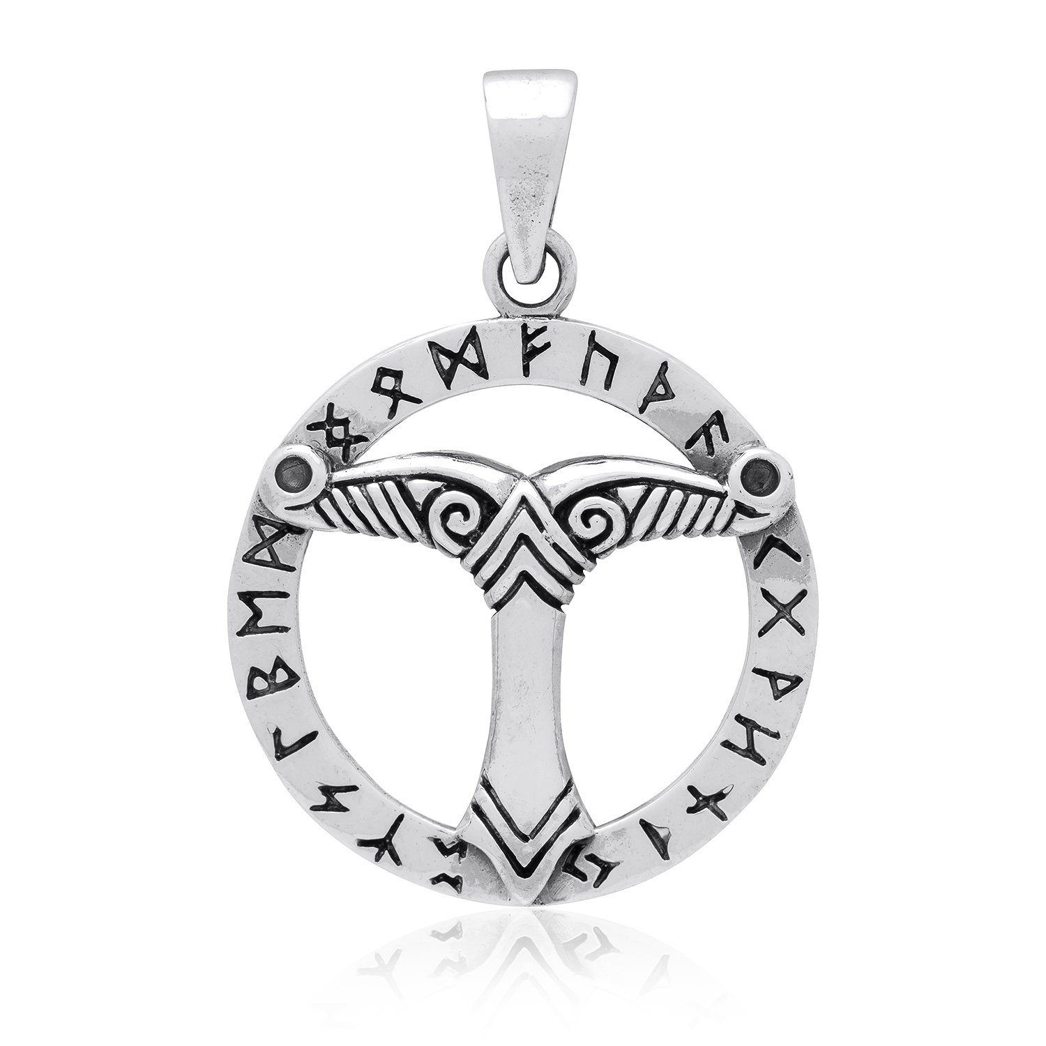 925 Sterling Silver Germanic Irminsul Sacral Pillar Saxon Viking Norse Runes Pendant