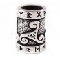925 Sterling Silver Viking Beard Hair Bead Dreadlocks With Runes And Celtic Triskelion