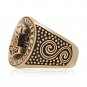 Handcrafted Bronze Viking Thor Hammer Mjölnir Mjolnir Futhark Norse Runes Runic Ring