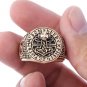 Handcrafted Bronze Viking Thor Hammer Mjölnir Mjolnir Futhark Norse Runes Runic Ring