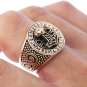 Handcrafted Bronze Viking Thor Hammer Mjölnir Mjolnir Futhark Norse Runes Runic Ring