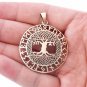 Handcrafted Bronze Viking Yggdrasil Celtic Knots Tree of Life Runes Pendant