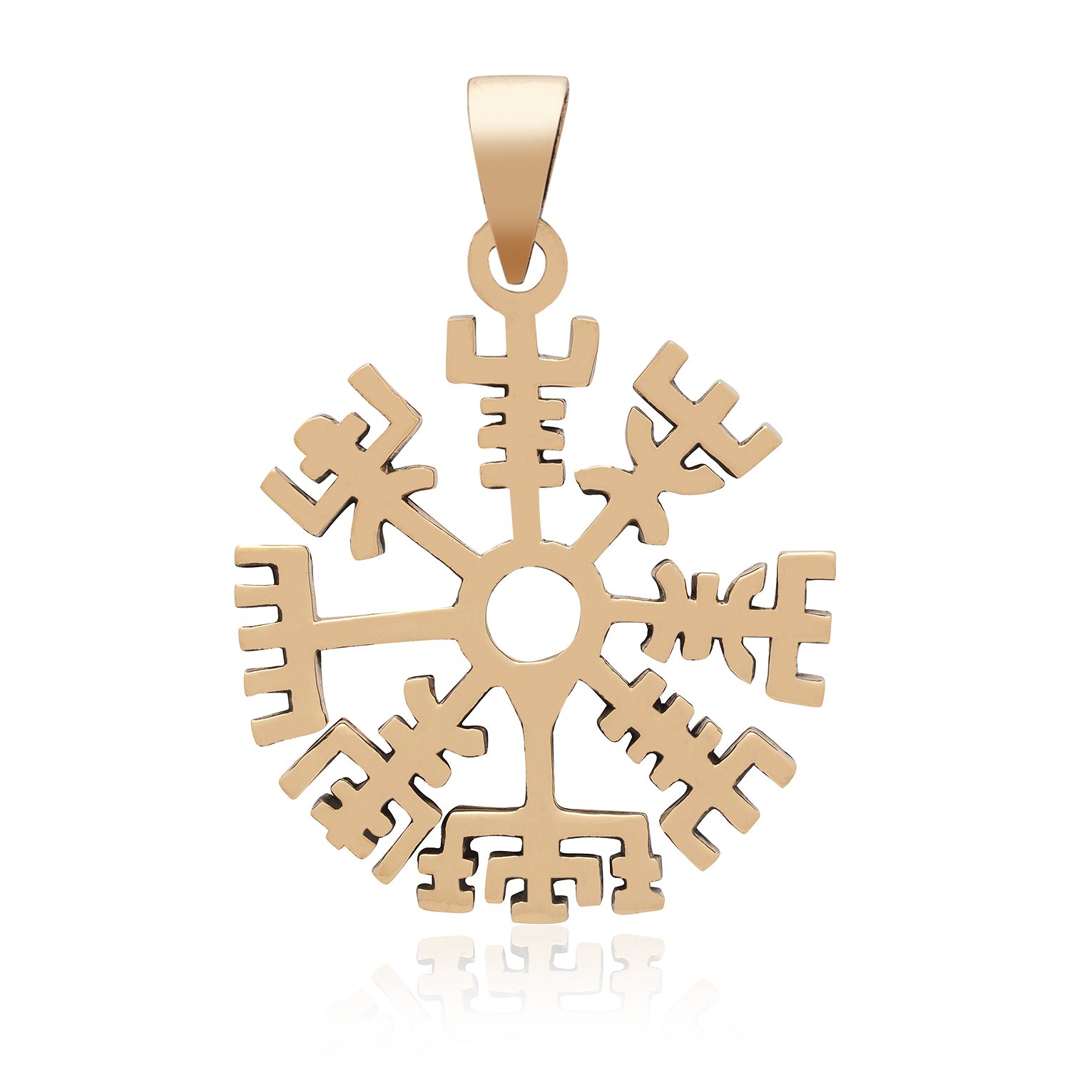 Handcrafted Bronze Viking Vegvisir Compass Norse Amulet Pendant