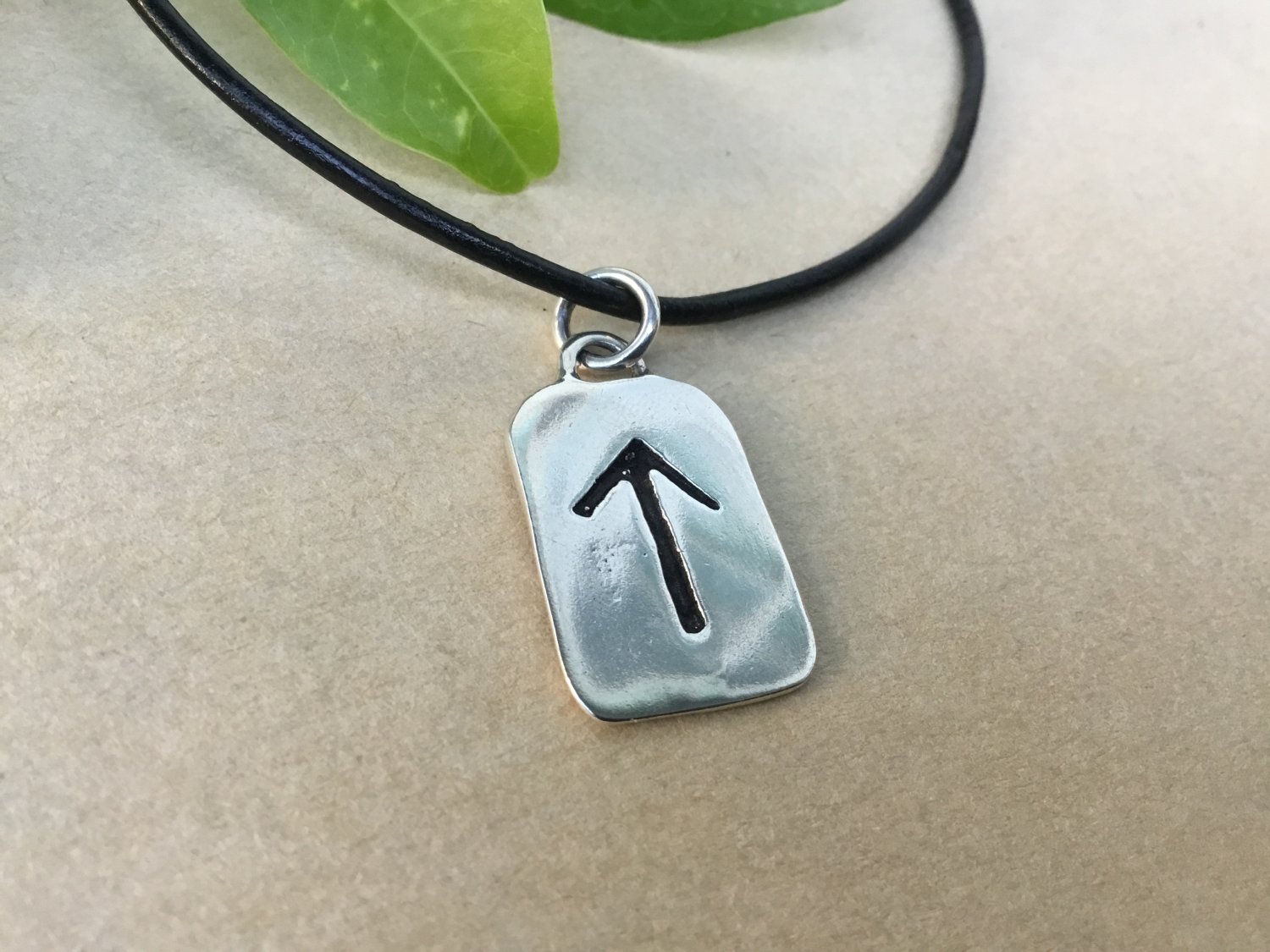 925 Sterling Silver Viking Runic Tiwaz Teiwaz God Tyr Antique Finish Pendant