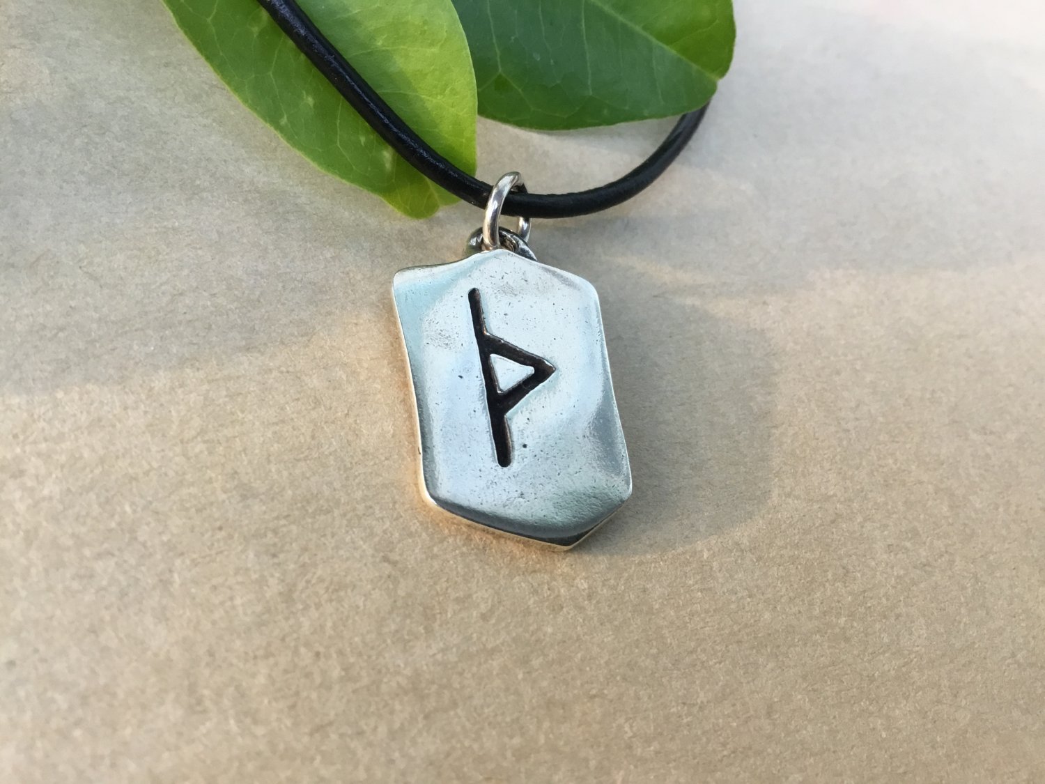 925 Sterling Silver Viking Runic Thurs Thurisaz Futhark Letter Antique Finish Pendant