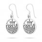925 Sterling Silver Viking Pirate Boat Ship Longboat Norse Dangle Earrings Set
