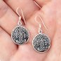 925 Sterling Silver Viking Tree of Life Yggdrasil Celtic Knotwork Dangle Earrings Set