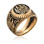 Handcrafted Bronze Viking Print Bear Paw Claw Slavic Warding Veles Signet Ring