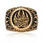 Handcrafted Bronze Viking Print Bear Paw Claw Slavic Warding Veles Signet Ring