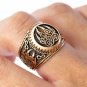 Handcrafted Bronze Viking Print Bear Paw Claw Slavic Warding Veles Signet Ring