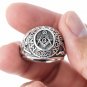 925 Sterling Silver Freemason Masonic Master Mason Compass Ring